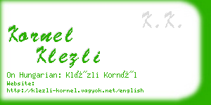 kornel klezli business card